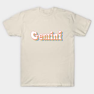 Retro Rainbow Gemini Zodiac Sign T-Shirt